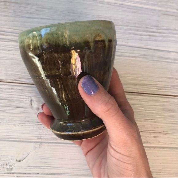 Vintage Handmade Ceramic Pottery Small Vase Cup - Picture 2 of 5